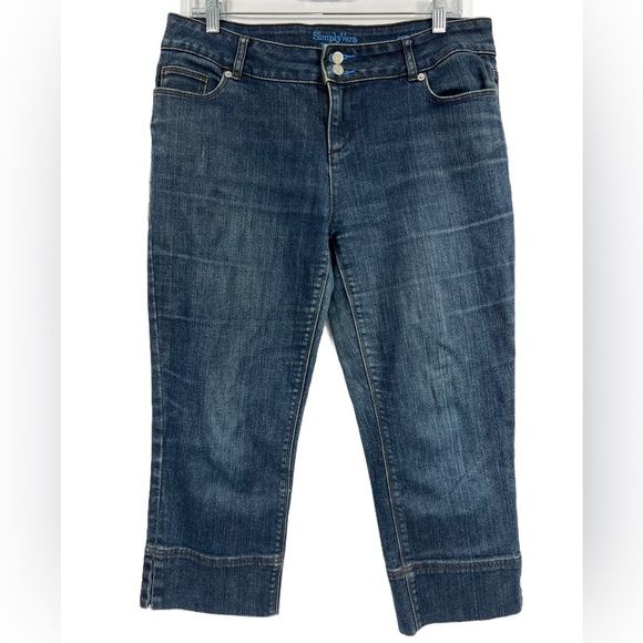 Simply Vera Wang Denim - Simply Vera Wang Women's Straight Leg Dark Wash Capri Jeans Size 12P